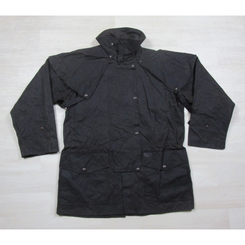 Vintage Outback Trading Company Saddle Jacket (M) Waxed Duster Trench Coat #2120